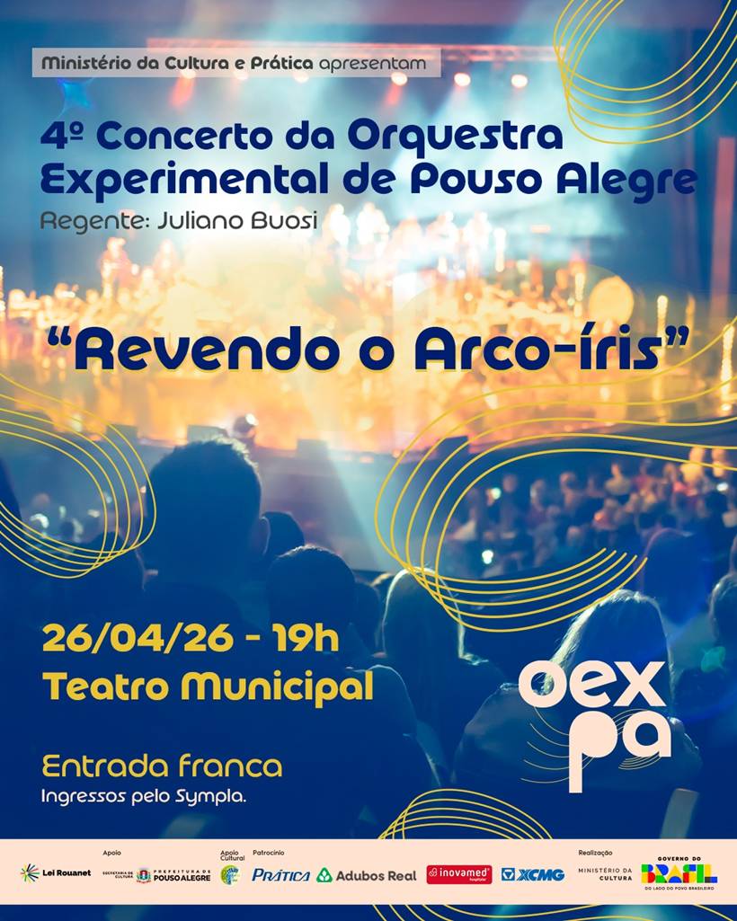 Orquestra Experimental se apresenta neste domingo no teatro de Pouso Alegre