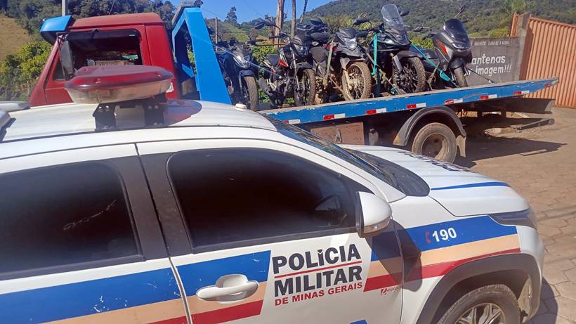 PM apreende cinco motos com suspeita de clonagem e prende homem em Inconfidentes