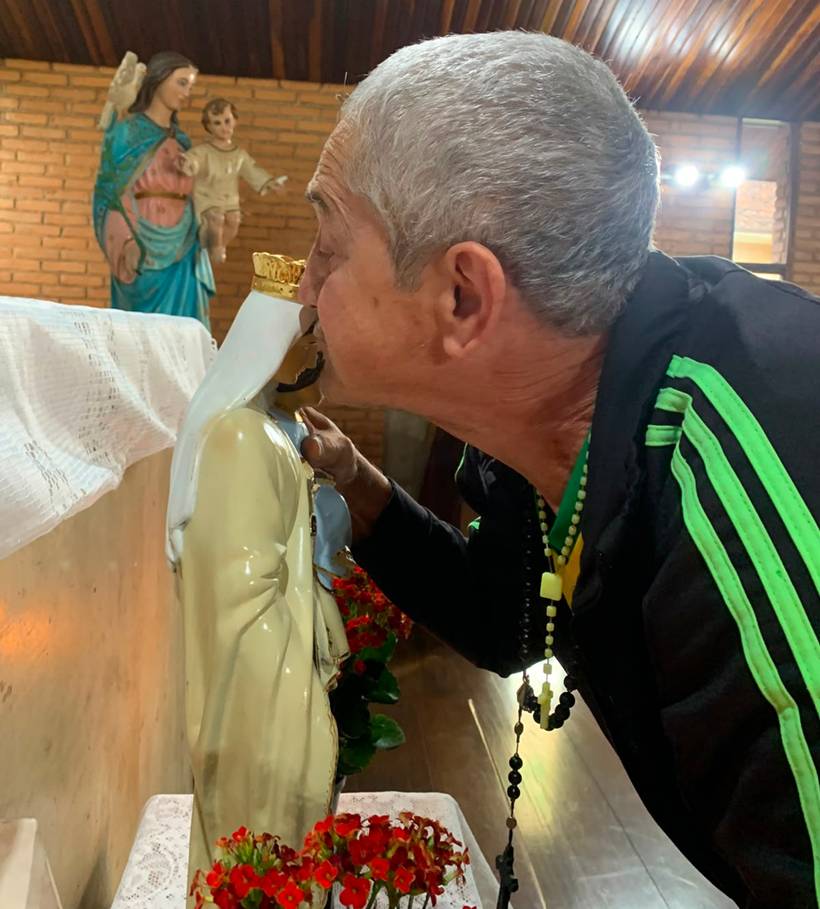 Lar Irmã Maria Augusta recebe imagem peregrina de Nossa Senhora do Carmo