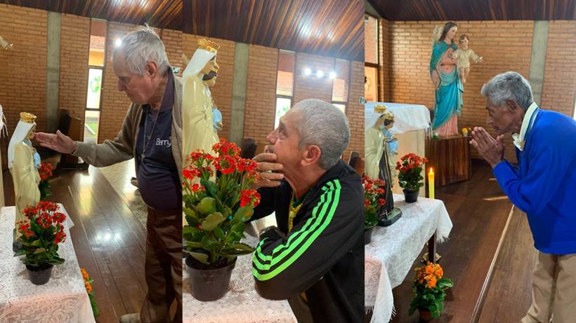 Lar Irmã Maria Augusta recebe imagem peregrina de Nossa Senhora do Carmo