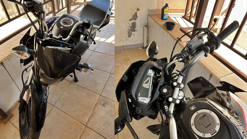 Câmera flagra grave acidente entre motos em cruzamento; família pede ajuda