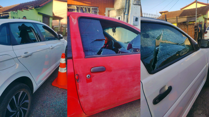 Homem é preso após ameaçar mulher e danificar seis veículos com facão