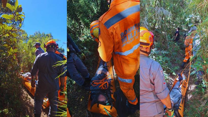Homem sofre torção no tornozelo e precisa ser resgatado em trilha na Pedra das Flores