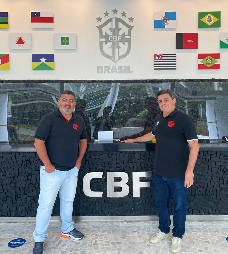 presidente e vice do Pouso Alegre Futebol Clube são recebidos na CBF - Imagem - reprodução PAFC