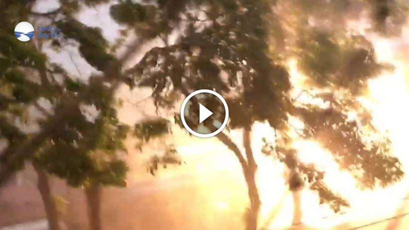 queda de árvore causa explosões em pouso alegre. imagem: reprodução redes sociais