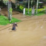 Tocos do Moji fica debaixo d´água após rio transbordar na madrugada - Imagem: redes sociais