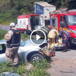 Homem fica preso nas ferragens em acidente na serra de Bom Repouso