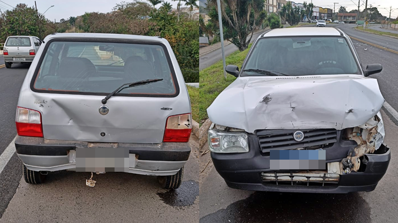 Idosa é atropelada na MG-459 após um carro bater na traseira de outro