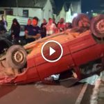 Homem furta carro e acaba preso após capotar o veículo em Bela Vista