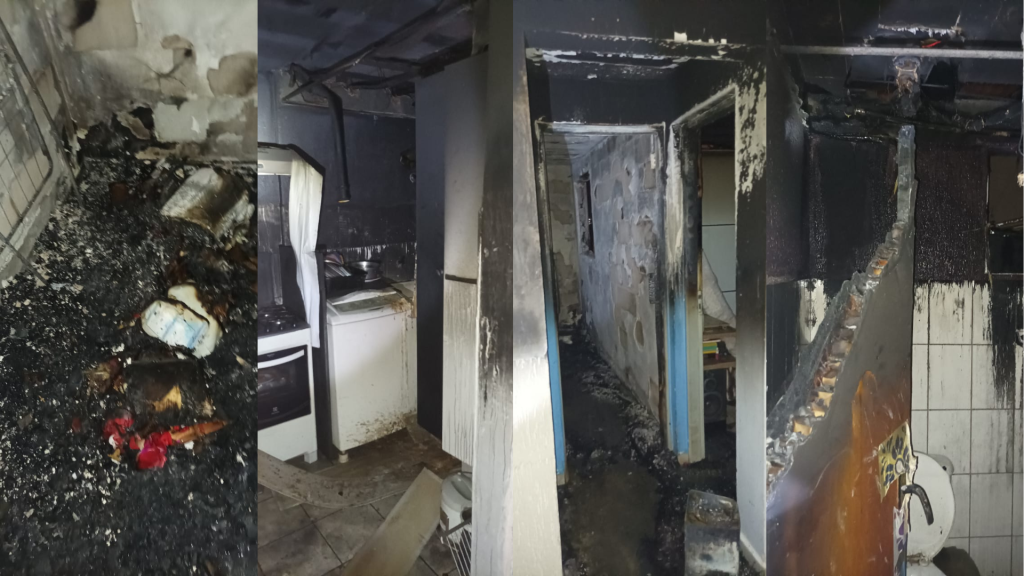 Apartamento fica com cômodos destruídos após incêndio em Itajubá
