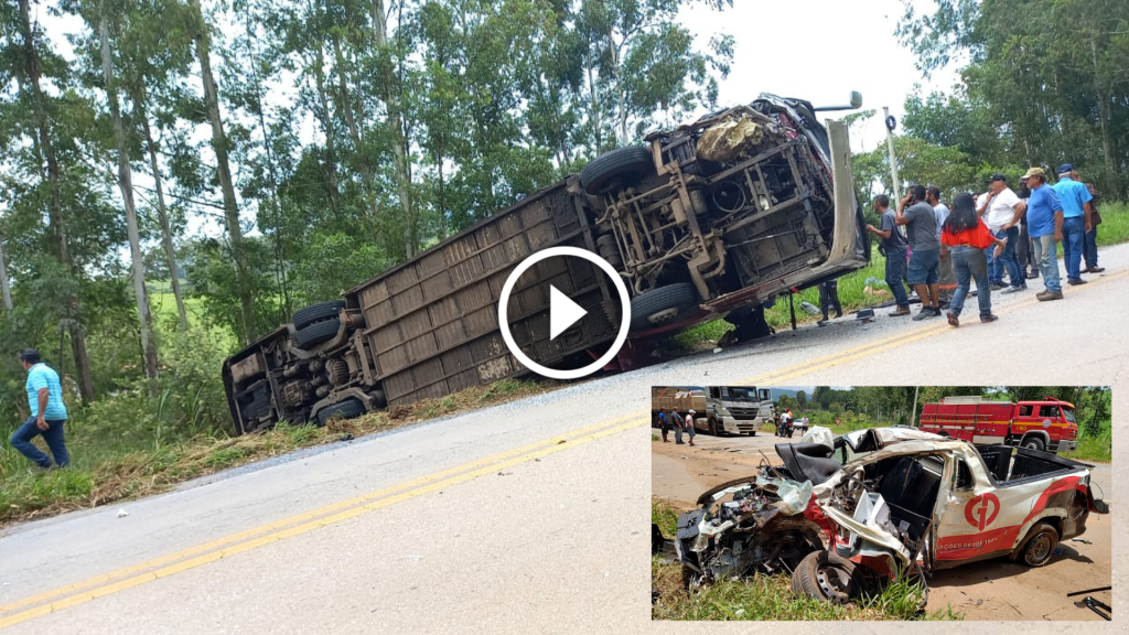 Acidente deixa morto e feridos na BR-267: ônibus parou em fiscalização minutos antes