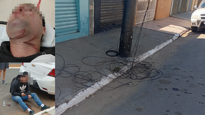 Motociclista fica ferido após fio solto enroscar em seu pescoço no Sul de Minas
