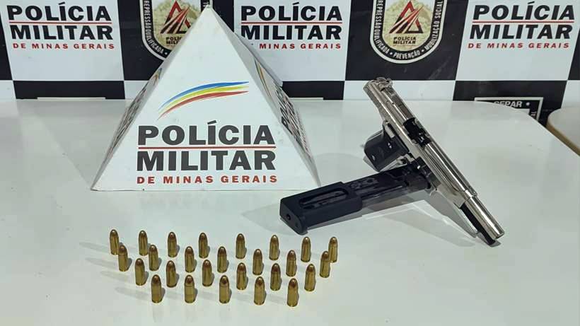 Polícia Militar prende homem com pistola 9mm e carregador alongado
