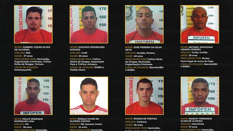 FOTOS: Governo atualiza lista dos 12 criminosos mais procurados em Minas Gerais